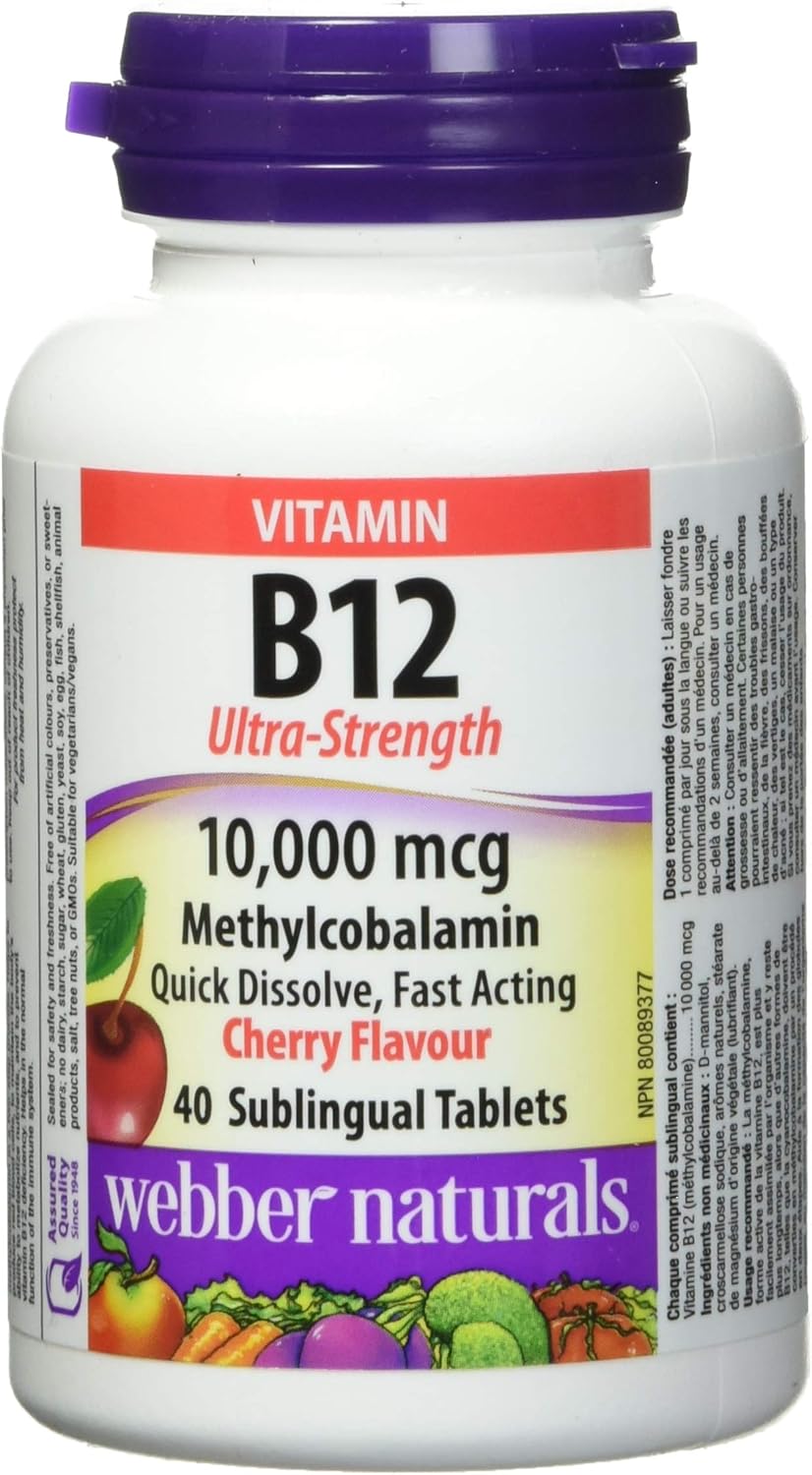 ber Naturals Vitamin B12 10,000 mcg, Ultra Strength, 40 Count Amazon.ca Health & Personal Care