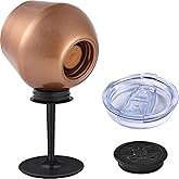 Siyaluens 14oz Wine Glasses with Detachable Stem, Insulated Stainless Steel Wine Tumbler with Lid & Anti-Slip Base, Multi-Functional Cup for Gift Party Outdoor Travel Home Use (Rose Gold)