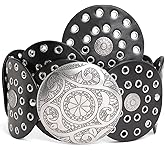 YooAi Western Belts for Woman Boho Vintage Disc Cowgirl Belt with Vintage Buckle for Jeans Dresses