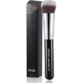Round Kabuki Foundation Brush - All-in-One Face Makeup Tool | Dense Synthetic Makeup Brush for Liquid, Cream &amp; Powder, Professional Buffing &amp; Blending Applicator