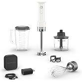 KitchenAid Go Cordless Hand Blender w/Accessories, battery included,KHBRV75 | Cordless, 7" Blending Arm, Variable Speed Trigger Switch, Includes Whisk- Pitcher-Chopper attachments, Battery Included
