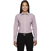 Devon &amp; Jones Ladies' Crown Woven Collection&trade; Banker Stripe XL BURGUNDY