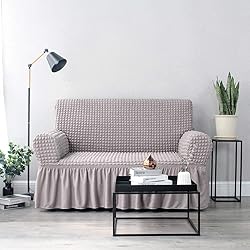 NICEEC Loveseat Slipcover Grey Loveseat Cover 1