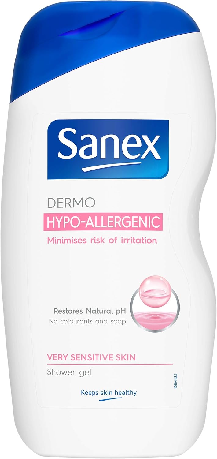 Sanex Dermo Hypo-Allergenic Shower Gel for Very Sensitive Skin 500 ml, 500 ml (Pack of 1)