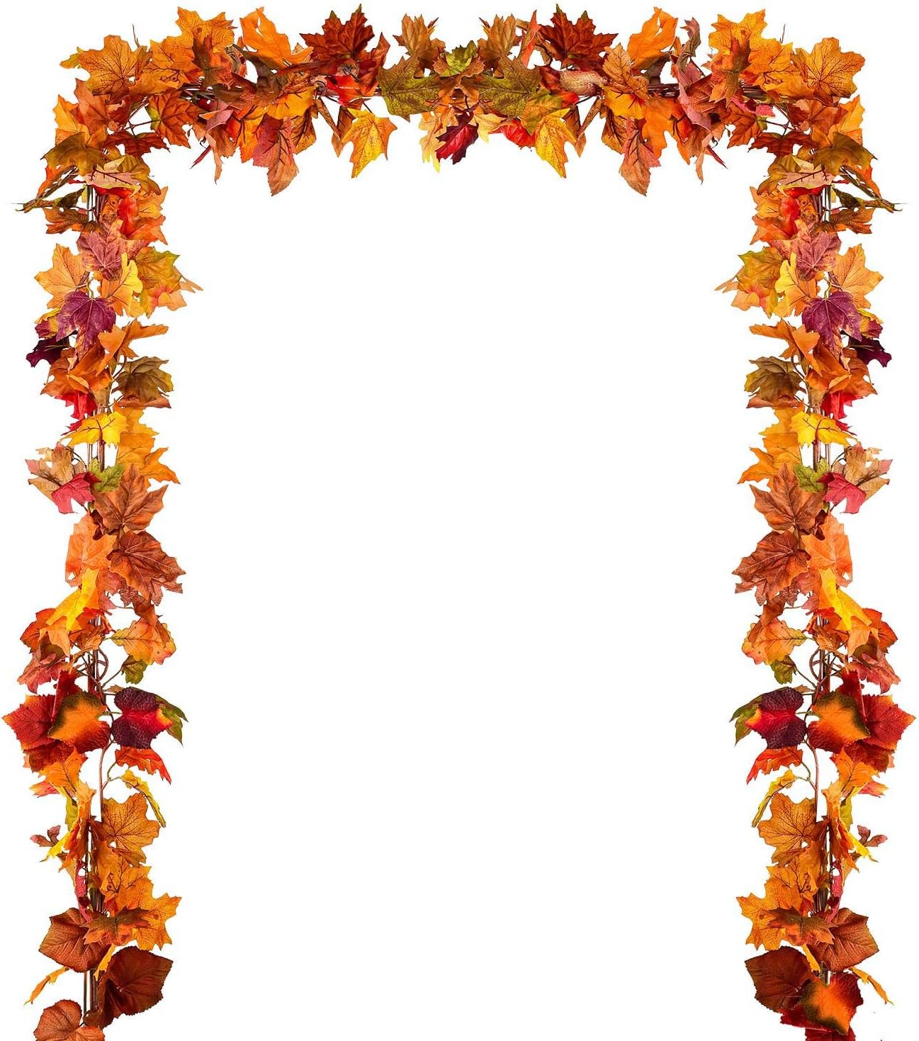 Wreaths, Garlands & Swags - Artiflr 4 Pack Fall Maple Leaf Garland Artificial Maple Garland, Autumn Hanging Fall Leave Vines for Indoor Outdoor Wedding Thanksgiving Dinner Party Decor