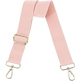 uxcell Wide Shoulder Strap, 3.8cm Adjustable Purse Strap Replacement Crossbody Strap for Shoulder Bag Handbag, Pink, Light Gold Pull Core Buckle