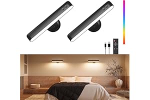 Wall Sconces Rechargeable 7500mAh Battery Operated Wall Lights for Bedroom Cordless LED Lamp, Touch and Remote Control, 3 Col