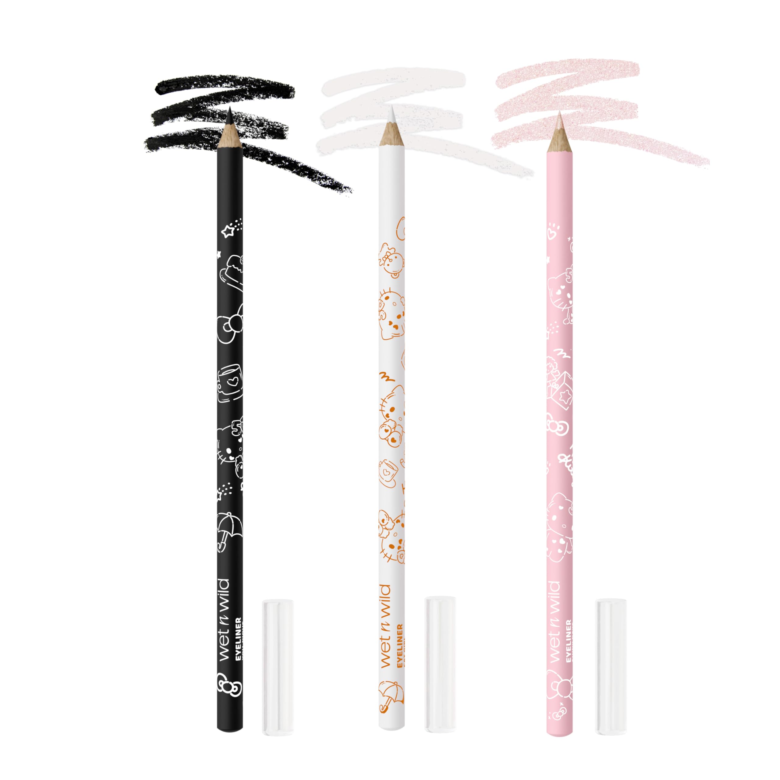 Photo 1 of wet n wild Hello Kitty 3-Piece Eyeliner Pencil Set, Multi-Functional Smooth Creamy Versatile Application, Long-Wearing Finish, Cruelty-Free & Vegan