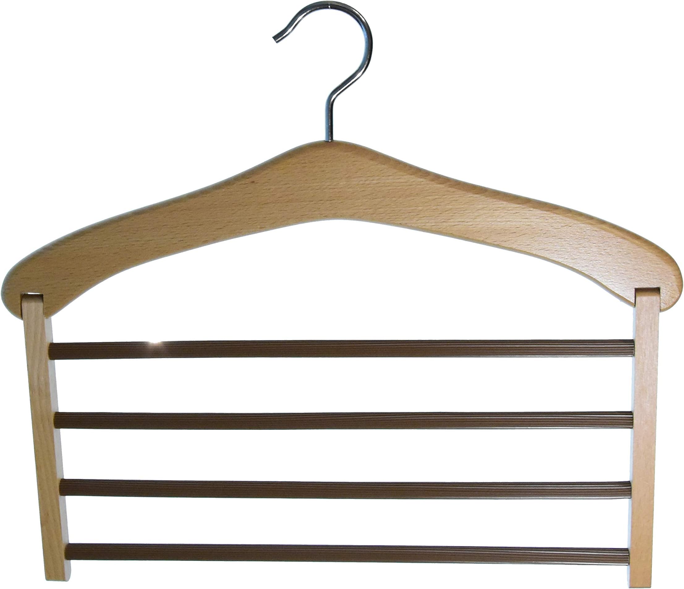 Hagspiel Clothes Hangers Wooden, Multi-Hosenbügel, Trouser Hangers for Landscape Painted Beechen Pants 4