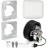 BKR60 Bathroom Ceiling Fan Motor and Grille Kit Replacement | 60 CFM Quiet 3.0 Sones High Airflow Ceiling Fan Replacement, Fits 670-G/H/J/K 671-G/H/J/K 695 696N 688-G/H/J/K 689-G/H/J/K