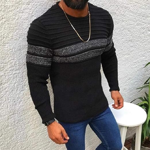 Men Black Sweaters Autumn Winter Fashion Casual Slim Fit Cotton Knitted