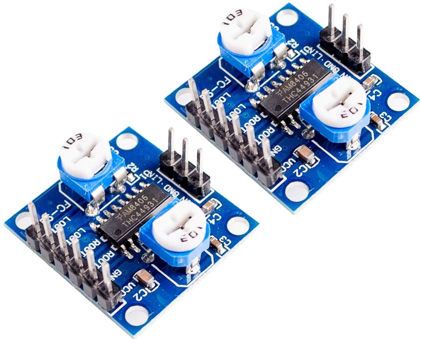 2pcs PAM8406 Digital Amplifier Board 5Wx2 Stereo with Volume Potentiometer