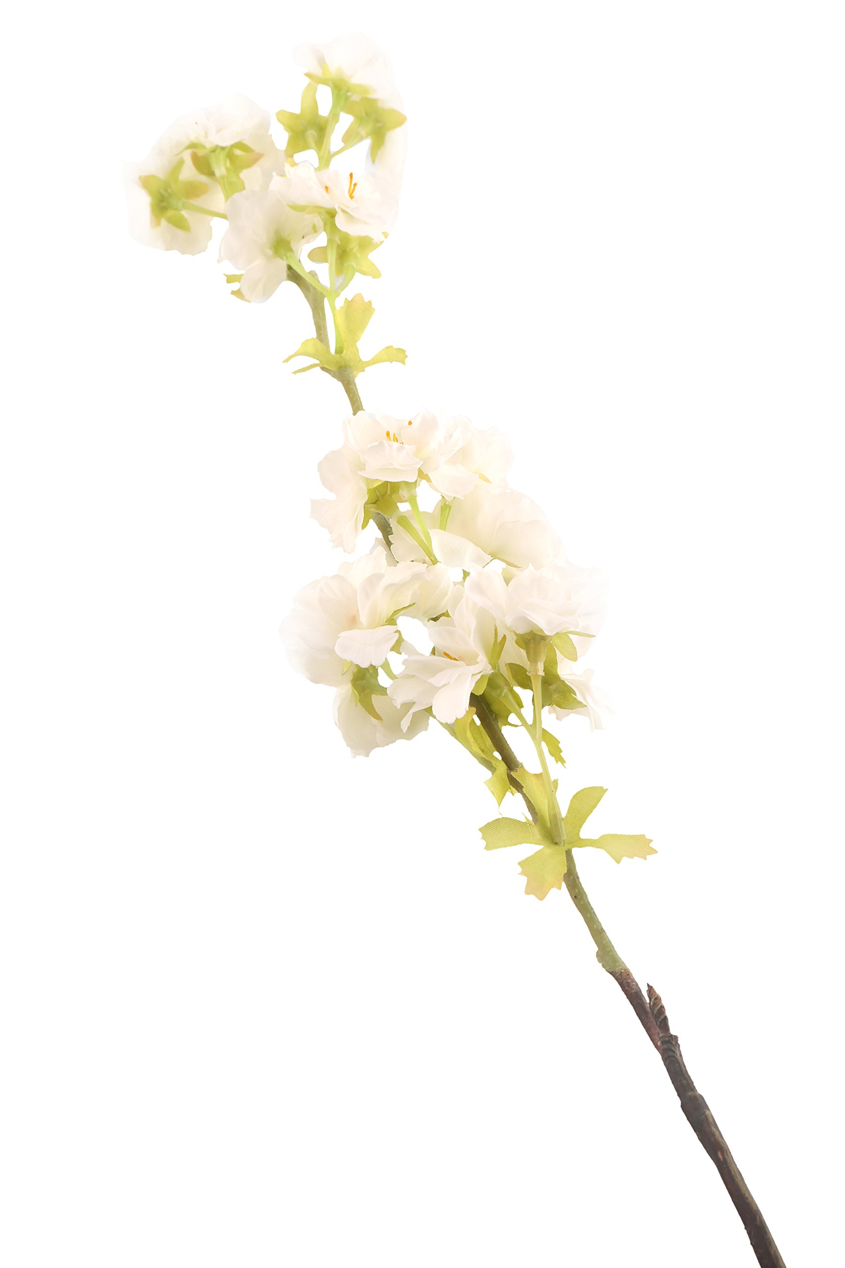 Floral Elegance Artificial 68cm Single Stem White Japanese Cherry Blossom Flowers x 12