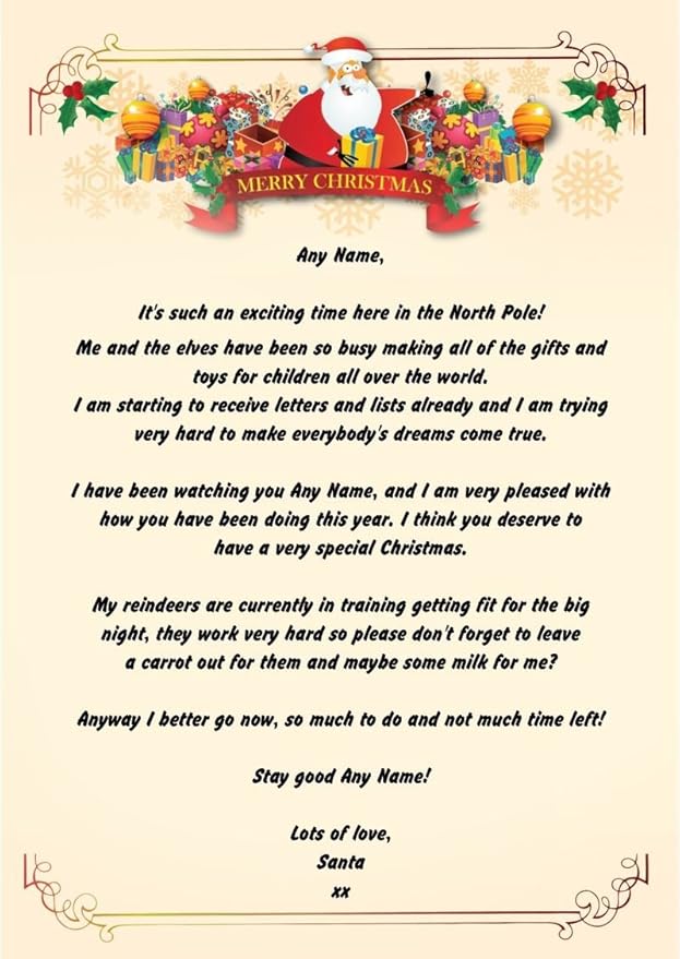 Merry Personalised Christmas Letter from Santa: Amazon.co.uk: Office Products