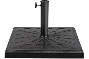 COBANA Square Umbrella Base, 42lb Heavy Duty Patio Outdoor Umbrella Stand Weight, Bronze