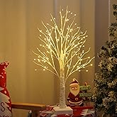 144 LED Artificial Lamp with Timer, DIY Birch Tree with Lights, USB/Battery Powered, Fairy Light Spirit Tree for Table Home Wedding Bedroom Christmas (Warm White)