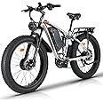 Lanshanchu Smlro V3 Plus Electric Bicycle 2000W Dual Motor Ebike 48V 22.4Ah Mountain Snow E Bike 35MPH Electric Bicycle 26" Fat Tire 7 Speed MTB for Trail Riding Excursion Commute