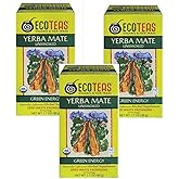 ECOTEAS Organic Yerba Mate Unsmoked Tea 24 Bags (Pack of 3)