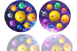KLUYUEXIN 2pack Planet Toys Simple Bubble Dimple Fidget Popper, Planets for Kids Solar System Toys, Simple Bubble Dimple Fidget Toys for Kids Stress Relief Anti-Anxiety ADHD