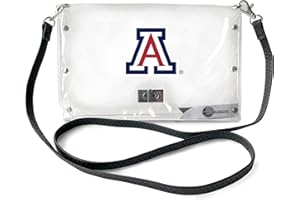 Littlearth NCAA Clear Envelope Purse with Black Fashion Strap