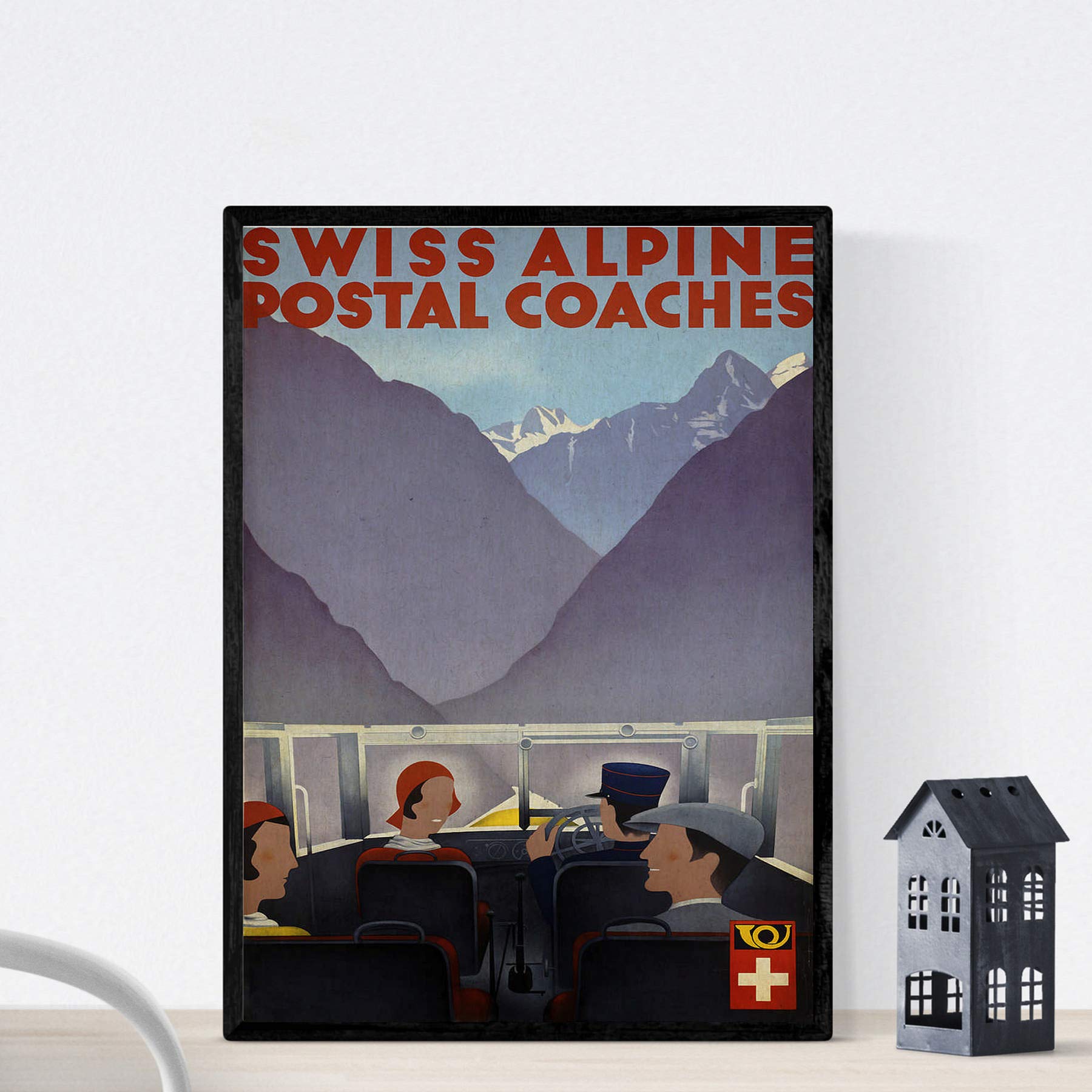 Nacnic Vintage Poster Vintage Poster Europe. Swiss Alps. A4 size