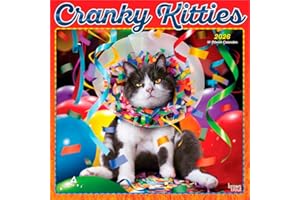 Avanti Cranky Kitties OFFICIAL | 2026 12 x 24 Inch (Hanging) Monthly Square Wall Calendar | Foil Stamped Cover | Plastic-Free | BrownTrout | Angry Cat Humor Feline