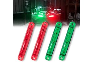VVFLED 4Pcs Boat Navigation Lights, Red & Green, LED, Suitable for Boat, Stern & Bow Lights