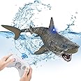 Remote Control Shark Toys for Pool, Summer Water Toys for Kids,Rechargeable Realistic Swimming Megalodon with Light, 2.4 GHz Upgrade Ideal Gift for 6+ Year olds Boys Girls