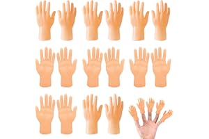 ZAKVOOR 16 Pcs Tiny Finger Hands Mini Realistic Little Small Hands Puppets for Display, Desk Decoration, Photography Props, and Creative Projects, 8 Left & 8 Right
