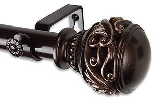 Rod Desyne 100-26-669 1" Isabella Curtain Rod, 66-120", Bronze