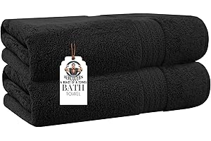 HERCULEAN Oversized Bath Sheet 35 x 75 Pack of 2 | 450 GSM Quick Dry and Highly Absorbent | 100% Cotton Terry Towels for Bathroom - Perfect for Shower - Pool and Spa - Luxury Soft Towels - Charcoal Grey