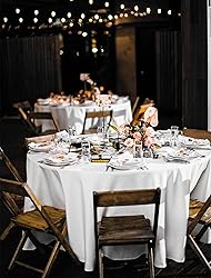 Pesonlook 8 Pack White Round Tablecloth 90