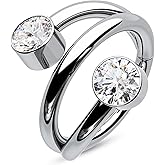 CM Crareesi Mania Helix Hoop Earrings - 316L Stainless Steel Cartilage Earrings - 16G Double Helix & Daith Piercing Jewelry