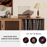 cotsoco Vinyl Record Player Turntable Bluetooth 2 Speakers 3 Speed Orange view 4