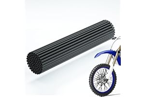 JOYON 72 Pcs Universal Spoke Skins Covers Coats for Kawasaki Honda Yamaha Suzuki Motorcycle Dirt Bike(Black)