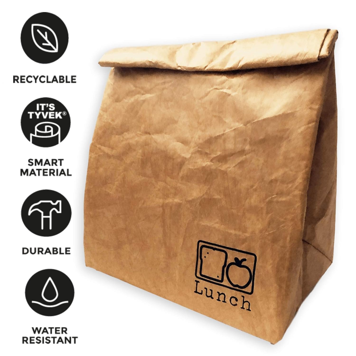 Reusable Brown Paper Cooler Lunch Bag EcoFriendly Durable and Leak Proof Lunch Sack for Office