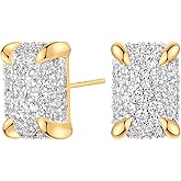 Gold Cubic Zirconia Studs for Women - 18k Gold Tiny CZ Triangle Earrings - Hypoallergenic Handmade Everyday Wear