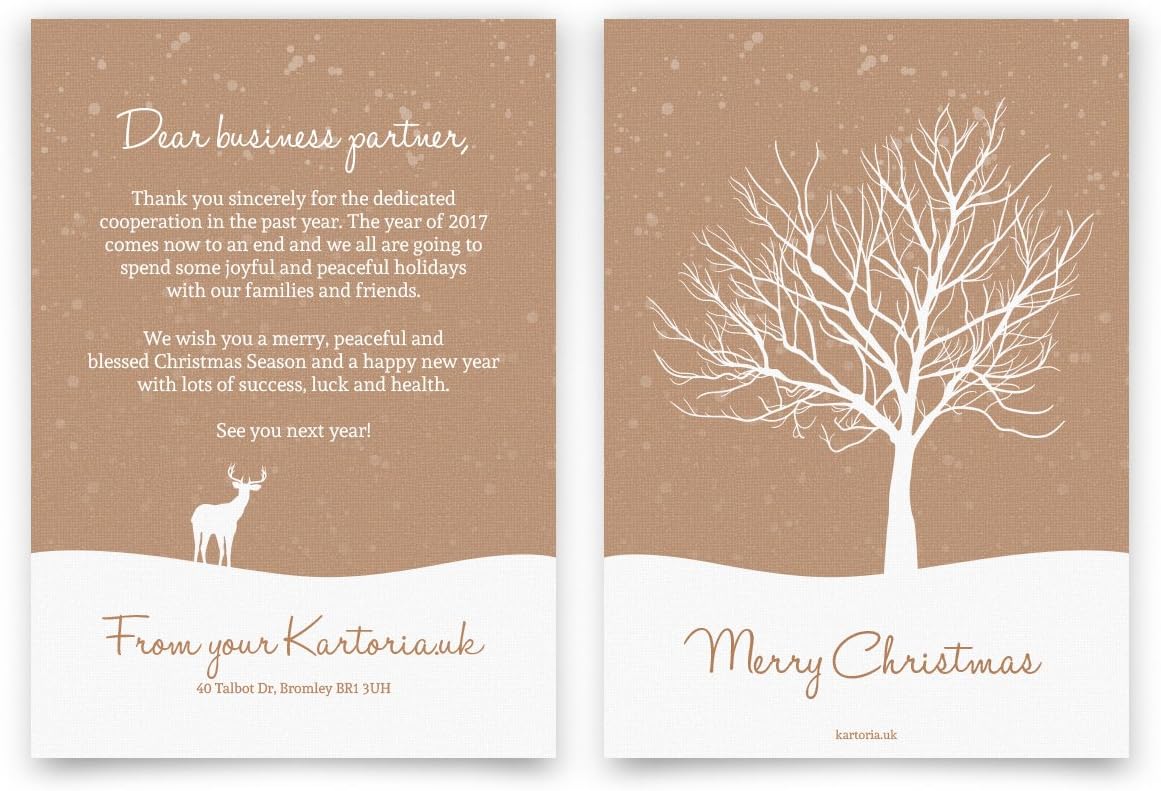 Business Natale Biglietti Di Auguri Personalizzati Albero Solitario Nella Neve Amazon It Cancelleria E Prodotti Per Ufficio