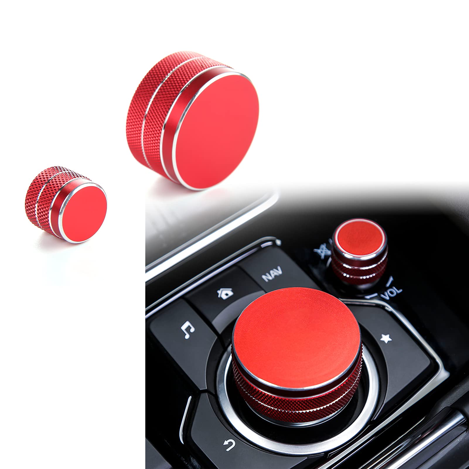ANFOKAS Compatible with Mazda CX-5 2025 2024 2023 2022 2021 2020 2019 2018 2017 Accessories Sporty Car Interior Center Console Cover Gear Panel Button Knob Cover Trim Caps -Red