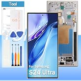 Screen Replacement for Samsung Galaxy S24 Ultra [for US Version],for Samsung SM-S928B SM-S928U SM-S928A LCD Display Touch Digitizer Assembly(Gold with Frame,Support Fingerprint)