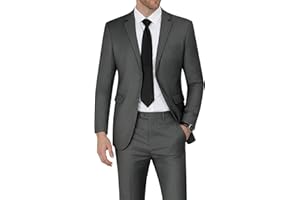 WEEN CHARM Men's Suits Slim Fit 2 Piece Two Button Blazer Wedding Prom Tuxedo Single Breasted Jacket Pants Set
