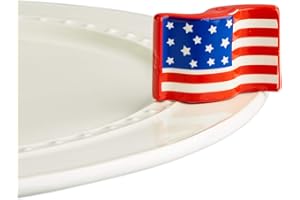 NF NORA FLEMING nora fleming American Flag A18 - Hand-Painted Ceramic Holiday Décor - Spring Minis for the Home and Office