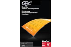GBC UltraClear Thermal Laminating Pouches, 3 Mil, Menu Size, 11-1/2 x 17-1/2-Inch, 50 Per Pack, 1346550123