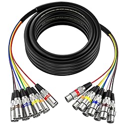 EBXYA 20 Feet XLR Snake 8 Channel - 8 Colored XLR