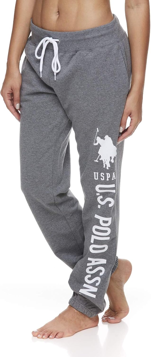U.S. Polo Assn. Essentials Womens Sweatpants Joggers French Terry Sleep Lounge and Pajama Pants with Pockets: Clothing
