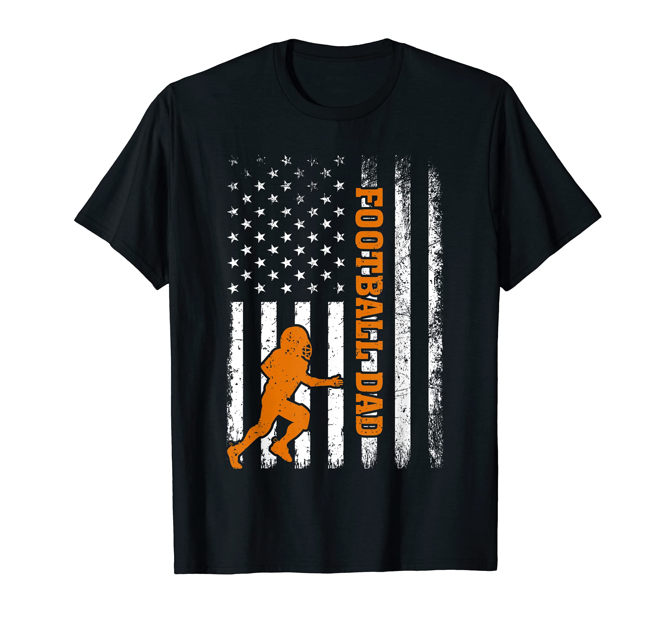 Retro Vintage USA American Flag Football Dad Father's Day T-Shirt