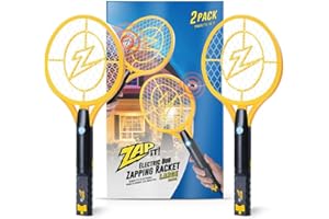 ZAP iT! 4,000 Volt Electric Handheld Bug Zapper Swatter - USB Rechargeable Indoor Safe Mosquito & Fly Killer - 2 Pack (Large,