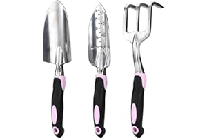 2WAYZ - Garden Tool Set - Heavy Duty 3-Piece Gardening Kit - Aluminum Alloy Spade Shovel, Transplant Hand Trowel, and Cultivator Rake - Ergonomic Non-Slip Rubber Grip - Ideal Garden Tools Gift