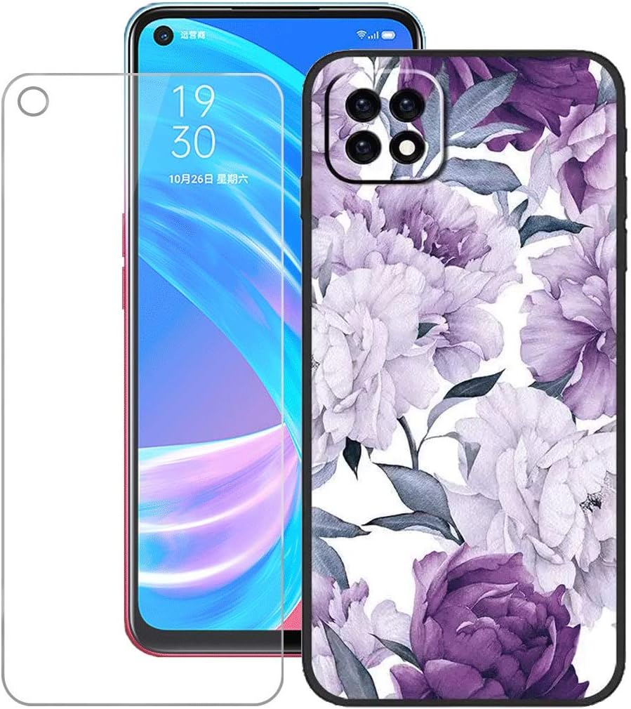 FZZ Funda para OPPO A72 5G + Cristal Templado Protector de Pantalla