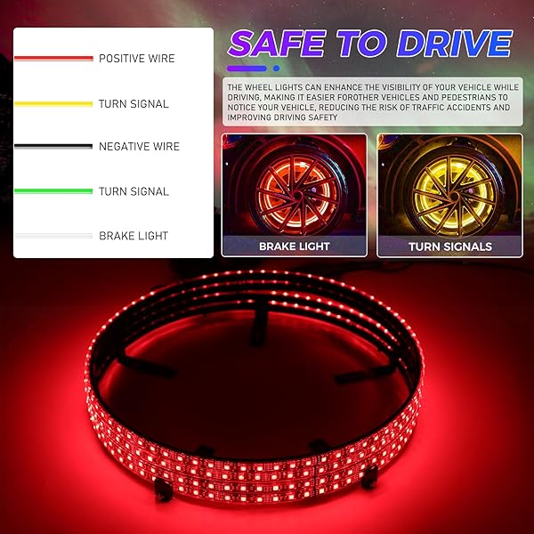 DREAMOTOR 4PCS 17.5″ RGB LED WHEEL LIGHTS FOR TRUCK, RIM LIGHTS FOR TRUCKS COMPATIBLE WITH POLARIS CAN-AM F150 F250 GMC SIERRA 1500 2500 DODGE RAM 1500 2500 CHEVY SILVERADO 1500 2500 LTZ JEEP WRANGLER